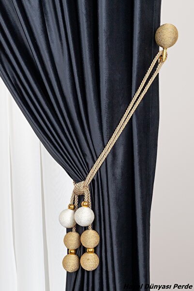 Hayal Dünyası Özel Yapım 6 Toplu Perde Toplayıcı İp Sargı Renso Braçol Takım