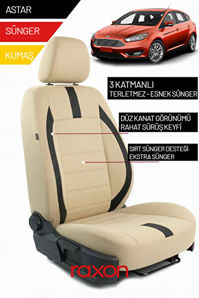 Raxon غطاء مقعد السيارة من الريش التايلاندي متوافق مع سيارات الركاب 2+1 لسيار...
