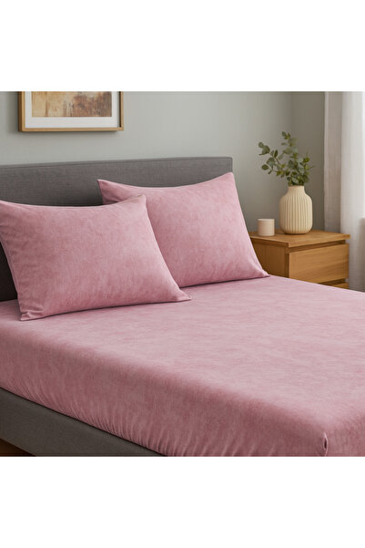 vionetta Cotton Elastic Powder Bed Sheet Set with Pillowcases