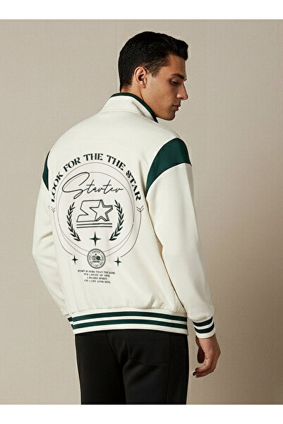 Starter Men Regular Fit Colourblock Varsity Jacket