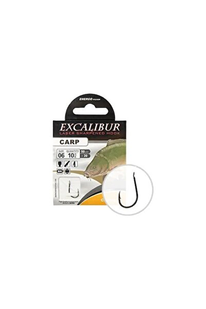 EnergoTeam Excalibur Carp Classic Pre-tied Hooks, 10 pcs, Size 4