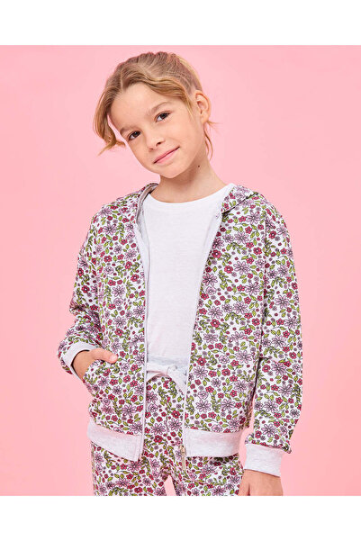 REDTAG Girls White Printed Sweatshirt