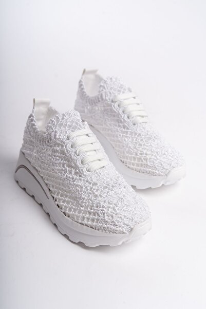 Redoxy Kadın Özel Örme Tasarım Kalın Tabanlı Yazlık Spor Ayakkabı Sneaker