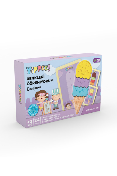 yippee Renkleri Öğreniyorum Dondurma - Renk Eşleştirme Eğitici Oyun Seti
