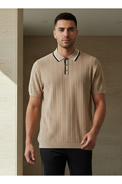 FAV تي شيرت بولو رجالي بأكمام قصيرة ومحكم