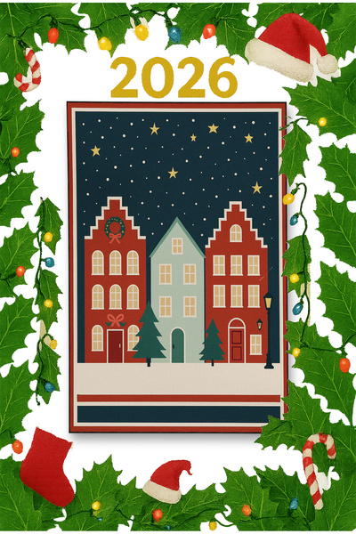 Rugs Modern Halı Mosso Christmas Themed Pattern Woven Base Vintage Decorative...