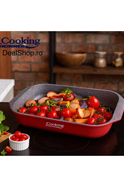 dealshopromania Tavă de gătit de la Heinner Red Line, 39,5 x 26 cm, fabricată...
