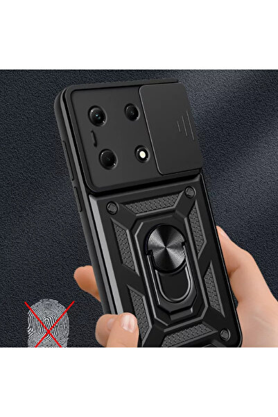 HTstore Vip Case for Infinix Note 30 Zore Sliding Vega Cover with Magnetic Stand Camera Protection