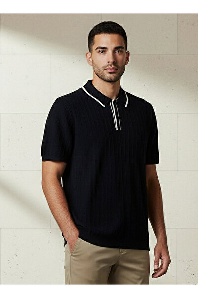 FAV Men Short Sleeve Textured Polo T-shirt