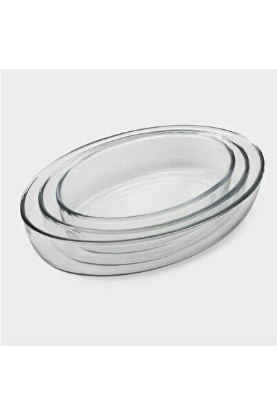 dealshopromania Set de 3 tăvi ovale rezistente la căldură yena 1,5 litri 2,3 litri 3,2 litri Pasabahce Borcam