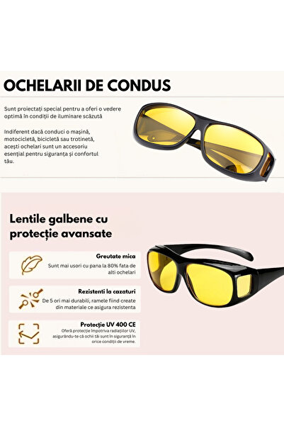 OEM driving glasses, with yellow lens, black frame