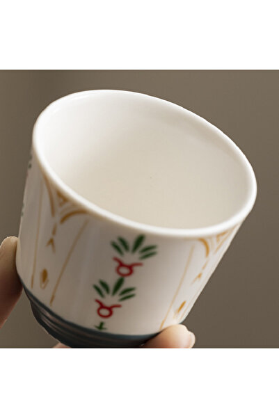 KB Vintage Floral Ceramic Tea Cup, Reusable Espresso Mug for Coffee & Tea Lovers, 1 Pcs, 150ml