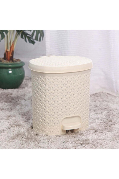 dealshopromania Rattan Pedal Bin Beige 18 Liters