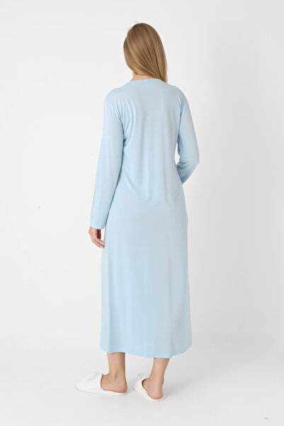 ERDENİZ TEKSTİL Lace Detailed Viscose Fabric Maternity Nightgown and Robe Set of 2 - Includes Slippers and Crown as a Gift