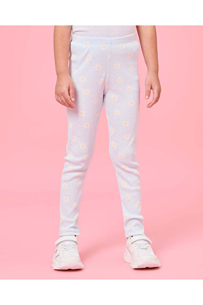 REDTAG بنطال ضيق مضلع مطبوع زهور باللون الأزرق للبنات