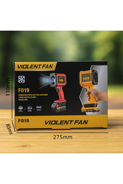 Generic Violent Fan F019 Cordless Handheld Fan, 110,000 RPM, 18V Battery Compatible