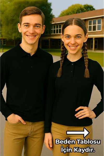 chulfa School Long Sleeve Sweatshirt Uniform High School Boy (1 Piece) Polo Collar Unisex