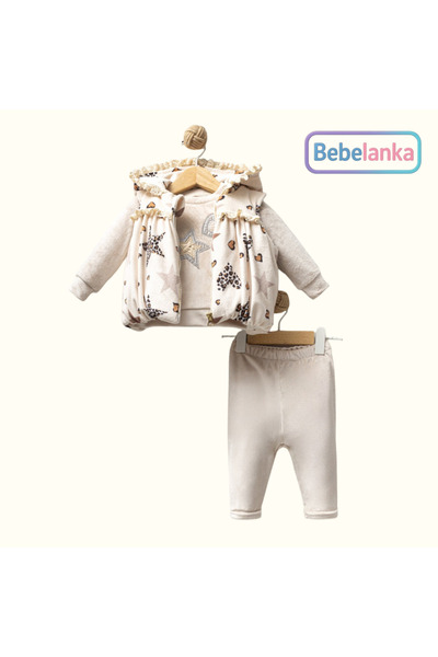 Hippıl Baby Baby Girl Holiday Set Velvet Pants Plush Vest Velvet Sweat 3-Piec...