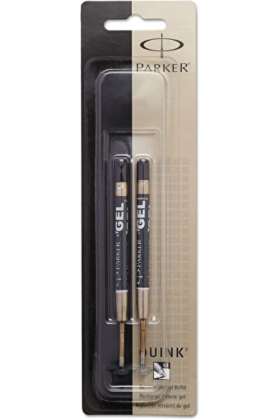 Parker Quink Gel Refill, Medium Tip, Black, Pack of 2