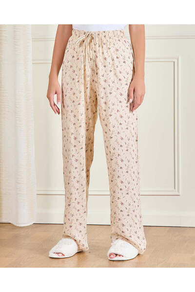 REDTAG Women Beige Printed Pyjama Bottoms