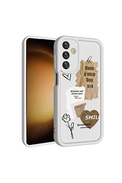 HTstore Galaxy Compatible A05S Case with Camera Protection Printed Back Surface Tough Classy Cover