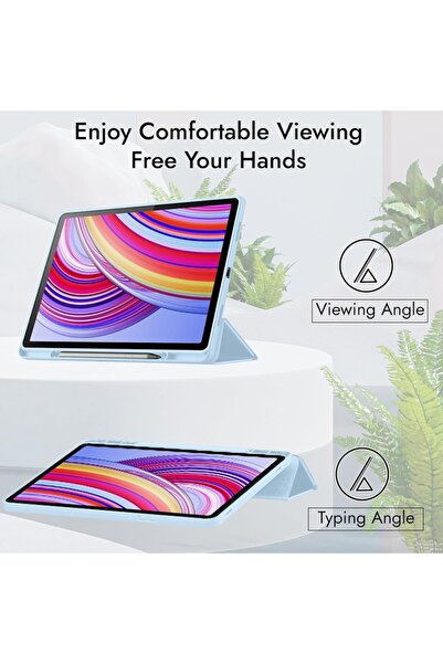 SKYDDAR INNOVATION Tablet case for Xiaomi Redmi Pad Pro, Pencil holder, Flex Trifold, sticker set, Light Green