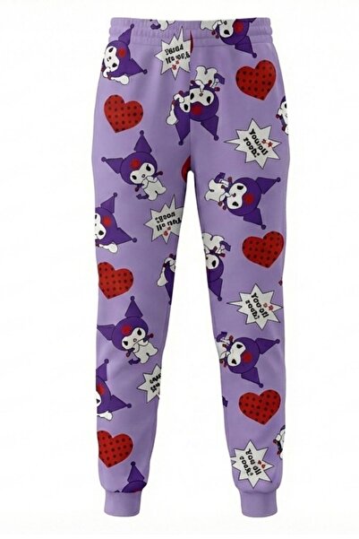 NEWKİDS Heart and Figure Patterned 2 Thread Cotton m Transitional Girl's Pajama Set