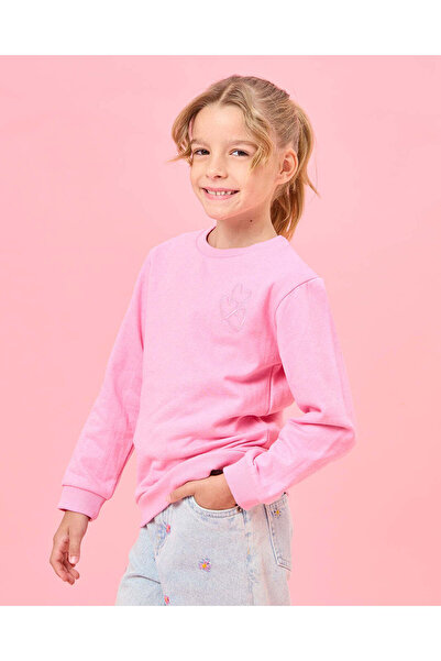 REDTAG Girls Pink Solid Sweatshirt