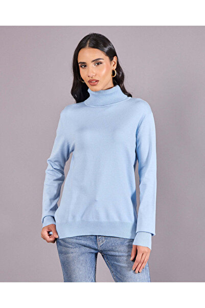 REDTAG Women Blue Plain Pullover