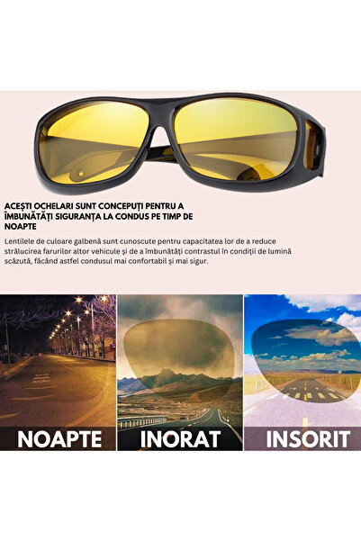 OEM driving glasses, with yellow lens, black frame