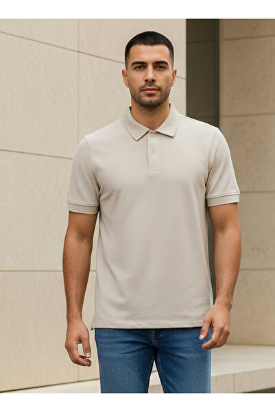 FAV Men Short Sleeves Textured Polo T-shirt