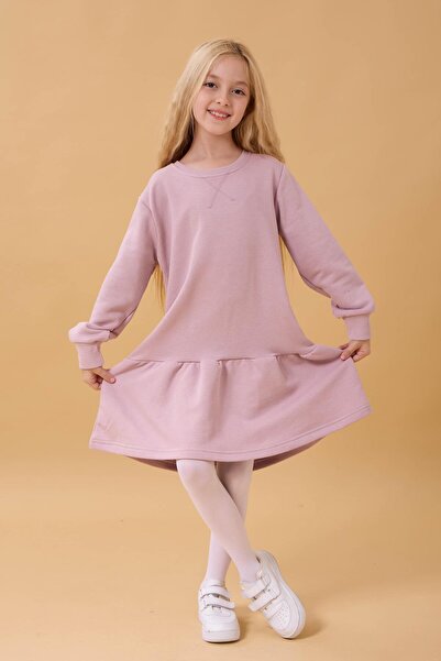 Perendi Girl's Transitional Dress Light Rose Color