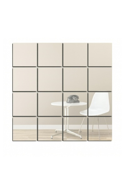 Aptel Set 16 oglinzi acrilice, autoadezive, forma patrata, 15x15 cm