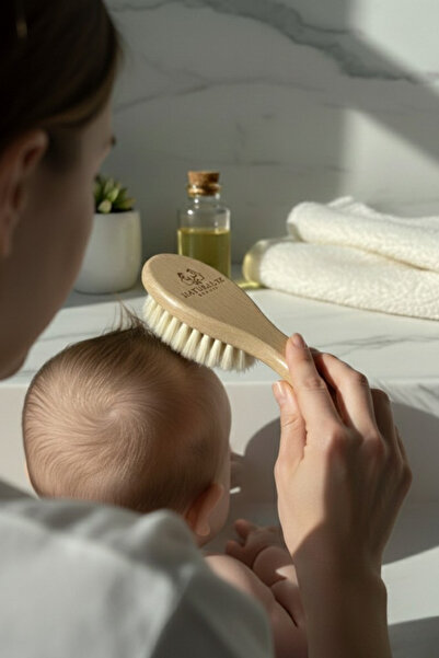 Natural'iz Beauty 100% Natural Goat Hair Baby Hair Brush