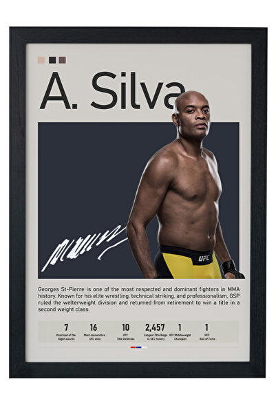 gxe.art Εικονογράφηση αφίσας με ξύλινο πλαίσιο Anderson Silva – Σχέδιο Μύθος ...