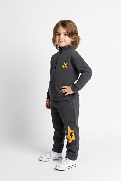 MiaBaby Zipper Detailed Şimşek Printed 2-Piece Set