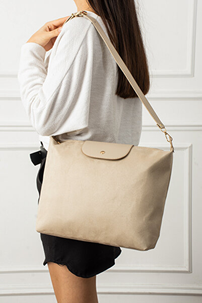 Valu Accessorize Nora Women's Zippered Adjustable Strap Suede Shoulder Bag