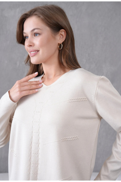 Stilmony Women's Soft Textured V-Neck Knit Sweater