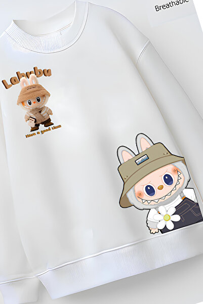 Belya Kids Wear Φούτερ με σχέδιο Lab2, υφασμάτινο με oversized κλωστές, από βαμβάκι, για κορίτσια