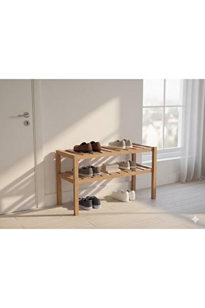 KARAS AHŞAP DOĞAL AHŞAP DEKORATİF AYAKKABILIK RAF
