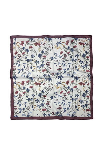 Sultan İpek Çiçek Desenli Fular / Bandana 70x70cm