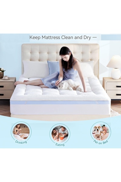 KOZZY HOME 2-in-1 down (10 cm) Sleeping Pad with 1000 Gr of Sleeping Pad on Top, 4 Pillowcases as a Gift