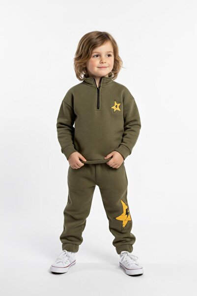 MiaBaby Zipper Detailed Şimşek Printed 2-Piece Set