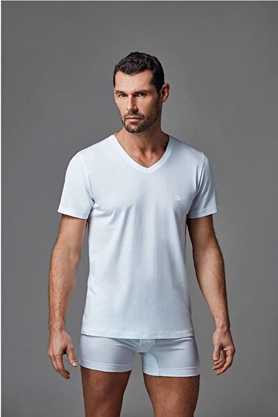 Dagi 2 Pieces, Compact, Men's V-Neck Undershirt & T-Shirt, Cotton & Stretch Fabric