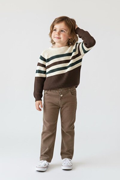 MiaBaby Striped Knitwear Sweater Pants Set