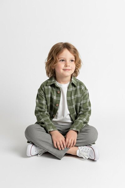 MiaBaby Khaki Plaid Shirt 3-Piece Set