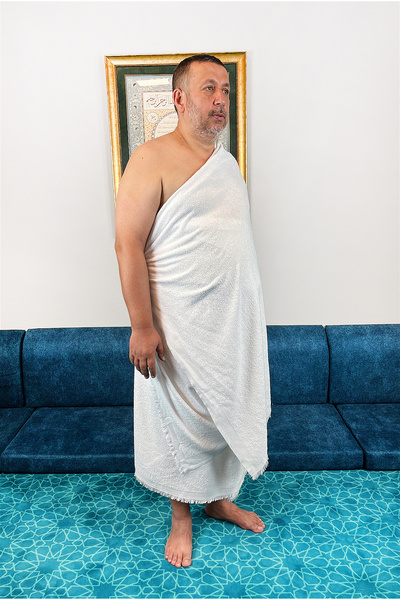 ihvan online Luxury Bamboo Men's Ihram for Hajj Umrah, Soft, Di Stitch-Free 1250Gr. Kemer Gift Boxed Set (Cvz)