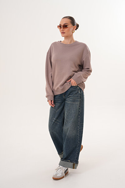 Miss Dünya Lissa Mink Unisex Crew Neck 100% Cotton Basic Sweatshirt