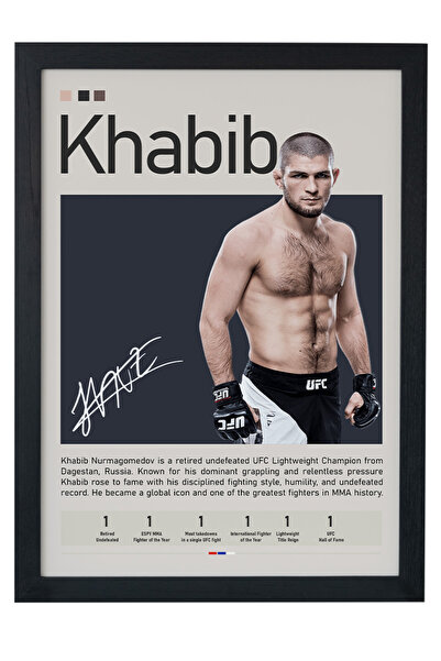gxe.art Khabib Nurmagomedov Drveni uokviren poster slika – Dominacija orla