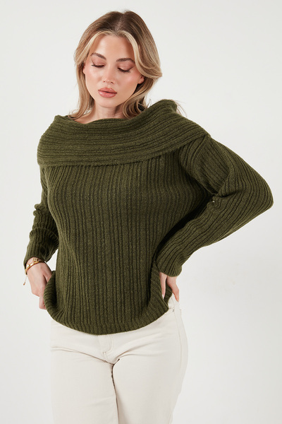 Lela oversized Πλεκτό πουλόβερ με γιακά Madonna πουλόβερ 4615216